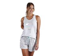 Mr. Wonderful Pijama Mujer Verano Algodón - Pijama Tirantes I´m Fantastic para Mujer - Pantalón Corto con Cinturilla Ajustable Estampado - Tejido Suave