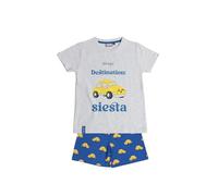 Mr. Wonderful Pijama Niño Verano Algodón - Pijama Manga Corta Siesta para Niño - Pantalón Corto con Cinturilla Ajustable Estampado - Tejido Suave al Ta