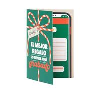 Mr. Wonderful - Postal con grabador de mensaje audio - El mejor regalo lo tienes aquí grabado - Postal navideña - Incluye sobre.