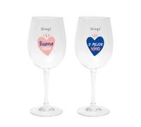 Mr. Wonderful - Set de 2 copas de vino - Buena vibra y mejor vino - Copas de vino personalizadas - Capacidad 475 ml