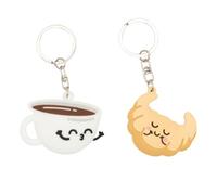 Mr. Wonderful - Set de 2 llaveros - Café y croissant - Llaverso personalizados - Llavaeros para regalar - Regalos personalizados