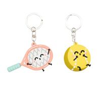 Mr. Wonderful - Set de 2 llaveros - Raqueta y pelota de tenis - Llaverso personalizados - Llavaeros para regalar - Regalos personalizados