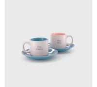Mr.Wonderful - Set de 2 tazas espresso - Eres única. Eres mía - Regalo Día de la Madre - Set de 2 tacitas para café espresso realizadas en cerámica. Incluye 2 platitos