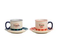Mr. Wonderful - Set de 2 tazas espresso para presumir de amor del bueno - Taza personalizada con mensaje de amor - 90 ml