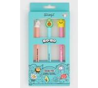 Mr. Wonderful - Set de 3 Bolis borrables Bo-Bo Estrella, Aguacate, Unicornio - Boli con tinta azul