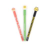Mr. Wonderful - Set de 3 Bolis borrables Bo-Bo Daisy, Seta, Abeja - Boli con tinta azul