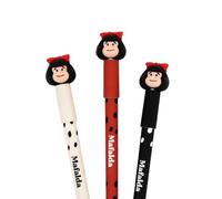 Mr. Wonderful - Set de 3 bolis borrables Bo-Bo - Mafalda - Tinta negro, azul, rojo