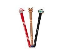 Mr. Wonderful - Set de 3 bolis borrables Bo-Bo - Papá Noel, pingüino y reno