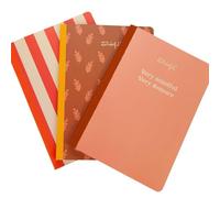 Mr Wonderful - Set de 3 libretas 19 x 25 cm - Cuadros, Rayas pautadas y puntitos - 80 páginas cada una - Encuadernación cosida - Very mindful, very demure