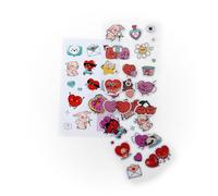 Mr. Wonderful - Set de Pegatinas Especiales Llenas de Amor - 3 Hojas con Acabado Aterciopelado, Acolchado y Holográfico - Certificado FSC