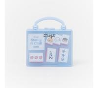 Mr. Wonderful Set de Sellos Lazy Bo-Bo Stamp & Chill - 6 Sellos con Tampón de Tinta Azul - Papelería Original