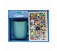 Mr. Wonderful Set Taza Personalizable con Pegatinas Wonder Comic | Taza personalizable con 3 hojas de pegatinas permanentes de la colección Wonder Comic.