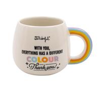 Mr. Wonderful - Taza 3D Arco Iris - With you, everything has a different colour. Thank you! - Taza de cerámica con un mensaje de agradecimiento