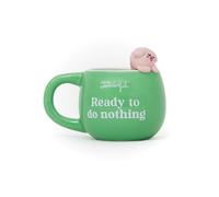 Mr. Wonderful - Taza 3D Lazy Cerdito - Ready to Do Nothing - Taza de Cerámica en Dolomita 350 ml - Taza Original con Personaje