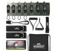 Mr.WORKOUT Kit DE Fitness 7 Bandas de Resistencia, Asas, Correas, Anclajes, Bolsa de Transporte - Fortalecimiento Muscular, Movilidad, rehabilitación - Entrenamiento en casa, al Aire Libre