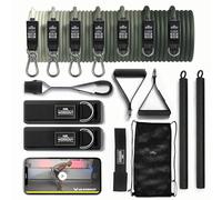Mr.WORKOUT Kit Fitness Pro Barra multifunción - 7 Bandas de Resistencia, Asas, Correas, Anclajes, Bolsa - Fortalecimiento Muscular, Aumento de Masa - Entrenamiento en casa, al Aire Libre