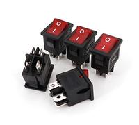 MRANADLDF Rocker Switch 10pcs 15x21 mm RL3-4 Indicador Rojo 4PIN EN- Apagado DPST Mini Interruptor de balancín 1 0A 125VAC