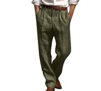 Mrat Pantalones formales para hombre, informales, negocios, oficina, trabajo, plisados, elásticos, pantalones de pierna recta, pantalones inteligentes ajustados para hombre, cómodos, suaves, clásicos