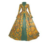 Mrat Vestido de baile renacentista para mujer, vestido retro medieval, vestido rococó, barroco, vestido de baile, vintage, victoriano, palacio, elegante, talla grande, popelina, vestido de Lolita,