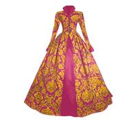 Mrat Vestido de baile renacentista para mujer, vestido retro medieval, vestido rococó, barroco, vestido de baile, vintage, victoriano, palacio, elegante, talla grande, popelina, vestido de Lolita,