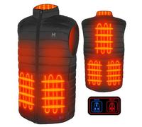 MRAWARM Chaleco con calefacción, chaleco térmico para hombre y mujer, 6 zonas de calentamiento, 3 niveles de temperatura, chaleco térmico ligero para deportes de invierno al aire libre, L
