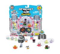 MrBeast Lab Swarms serie Fusión de Combate, megapack de laboratorio, 14 microbestias con una espada de enjambre buscadísima, +80 para coleccionar, pegatinas y cápsulas de fusión apilables para exhibir