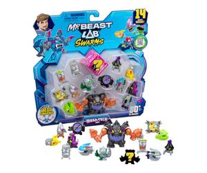 MrBeast Lab Swarms Serie Mega-Tech: Sal del Laboratorio y prepárate para la Batalla. Colecciona más de 80 Swarms únicos. Pack de 14 Incluye 13 Micro Beasts, 1 Mega Swarm y guía del coleccionista.