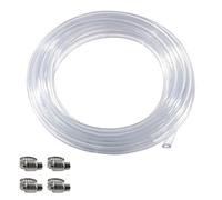 MRbrew Tubo de cerveza de 10 pies, manguera de cerveza de PVC con abrazaderas de manguera, diámetro interior de 3/16 pulgadas, línea líquida de grado alimenticio para sistema dispensador de cerveza
