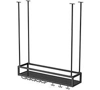 MRBVAOXVD Botelleros, Amantes Del Vino/Botellero de Metal para Colgar en la Pared con Soporte para Copas, Decorativo, para Guarcorchos de Vino, Colgador de Botellas de Vino, Estante Flotante, 4 Copas
