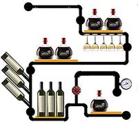 MRBVAOXVD Botelleros, Amantes Del Vino/Botellero de Pared: para Botellas de Vino Y Copas. Elegante Almacenamiento para la Cocina, el Comedor, el Bar Y la Bodega. Botellero de Pared/#6