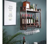 MRBVAOXVD Botelleros, Botellero Metálico de Pared | Soporte Colgante para Copas | Estante Decorativo para Salón, Cocina Y Hogar Dfvv/Re Retro/80 * 22 cm