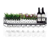 MRBVAOXVD Botelleros, Botellero Metálico de Pared, Soporte para Copas, Botellero, Decoración para el Hogar Y la Cocina, para Bares Y Restaurantes/100 X 25 cm