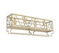 MRBVAOXVD Botelleros, Decoración Industrial para Bar, para Montar en la Pared, con Soporte para Vasos, Botellero de Metal, Estante Colgante para Copas, 50 cm