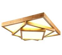 MRBVAOXVD Candelabras, 20W Interior Moderno Llevó Luz de Techo de Madera con Control Remoto - Cuadrado Semi-Lavado Accesorios para Salón, Dormitorio, Sala de Estar, Comedor, Estudio