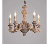 MRBVAOXVD Candelabras,5 Cabezas Rural French Wood Carviold - Lámparas Decorativas Blancas para Sala de Estar, Comedor, Dormitorio, Tienda de Ropa/5 Luces - Antigüedad
