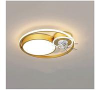 MRBVAOXVD Candelabras, 72W Llevó la Lámpara Ventilador de Techo Luz, Fresco 3 Colores sin Pasos Atenuación, Control Remoto, Motor Silencioso de Latón - Diseño Silencioso Y Elegante/Oro...