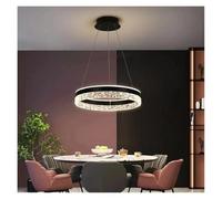 MRBVAOXVD Candelabras, Anillomalista Moderno Llevó Luces Colgantes para Mesa Comedor Sala de Estar Dormitorio Decoración de la Lámpara Luminaria de Resplandor Interior/Cálido/50 cm Negro