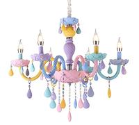 MRBVAOXVD Candelabras, Iluminación Moderna de la Lámpara Childrens, Luz Colgante de Diseño de Caramelo Colorido para Decoración Del Dormitorio Y la Habitación de Las Niñas/Colorido/6 Luces