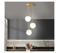 MRBVAOXVD Candelabras, Lámpara Colgante de Bola de Vidrio Led Luces de Lámpara Nórdicas Casa Interior Comedor Restaurante Mesa Decoraciónpensión Colgante/Cálido/3Cabezas