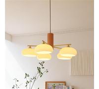 MRBVAOXVD Candelabras, Lámpara Colgante de Techo de Vidrio de Leche de Madera, Lámpara de Estilo de Tronco Retro para el Ambiente Del Restaurante Del Dormitorio