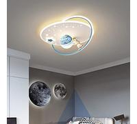MRBVAOXVD Candelabras, Lámpara de Techo de Astronauta Nórdico Creativo, Decoración de la Habitación Infantil, Diseño de Planeta Y Astronauta, Luminaria de Dormitorio de Estudio/Azul a/Infinitamente