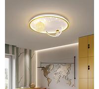 MRBVAOXVD Candelabras, Lámpara de Techo de Astronauta Nórdico Creativo, Decoración de la Habitación Infantil, Diseño de Planeta Y Astronauta, Luminaria de Dormitorio de Estudio/Oro C/Infinitamente