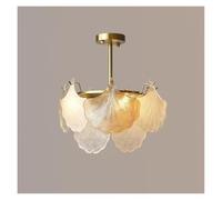 MRBVAOXVD Candelabras, Lámpara Moderna Hoja de Arce Vidrio Oro Llevó Decoración de Luces de Sala de Estar para Comedor Dormitorio Isla Luminaria/Cálido/2 Capas