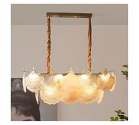 MRBVAOXVD Candelabras, Lámpara Moderna Hoja de Arce Vidrio Oro Llevó Decoración de Luces de Sala de Estar para Comedor Dormitorio Isla Luminaria/Cálido/L80Cm