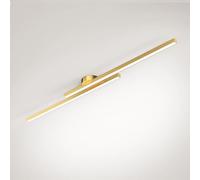 MRBVAOXVD Candelabras, Led Lineal Luz de Techo Luminosa Lámpara de Lámpara de Montaje de Semilavado Interior Tira Largamalista para Sala de Estar Dormitorio Oficina/Oro/120 cm