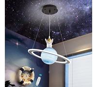 MRBVAOXVD Candelabras, Led Luz Colgante para la Habitación Del Niño - Luz Del Techo de 72W Creativa Tierra Astronauta Diseño Lámpara para Niños - Alta Ajustable Lámpara Moderna - Niñas Niños Dormitori