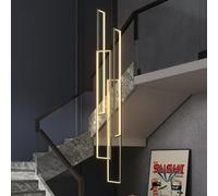MRBVAOXVD Candelabras, Led Modern con Control Remoto - Altura Ajustable 230W Larga Lámpara de Escalera para Techos Altos - Rectángulo Ideal para el Vestíbulo Del Hotel - Iluminación Colgante/4-Luz