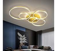 MRBVAOXVD Candelabras, Luz Colgante Led de Techo con Control Remoto - Lámpara de Moderna para Dormitorio - Lámpara de Techo de Geometría Re- Luza para el Comedor - Brillo/Oro/6 Cabezas