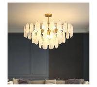 MRBVAOXVD Candelabras, Luz de Lujo Lámpara Colgante Nórdica Simple Sala de Estar Comedor Retro Francés Sala Lámpara de Vidrio Decoración Moderna Del Hogar/Luz Caliente/3 Capas D80Cm