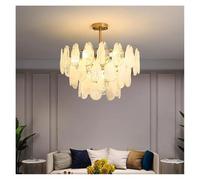 MRBVAOXVD Candelabras, Luz de Lujo Lámpara Colgante Nórdica Simple Sala de Estar Comedor Retro Francés Sala Lámpara de Vidrio Decoración Moderna Del Hogar/Luz Caliente/3 Capas D60Cm